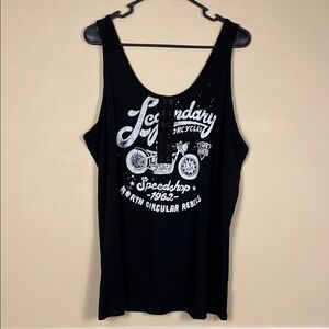 NWT Torrid Women’s Vintage Slub Jersey Motorcycle Graphic Hook Closures Tank Top
